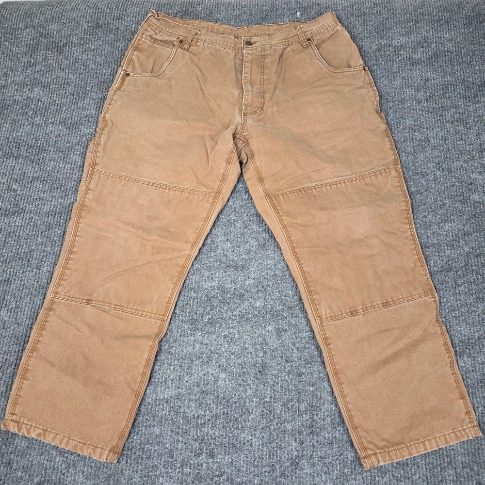 Lakin McKey Flannel‎ Lined Double Knee Carpenter Pants Brown Mens 40x30 455.28